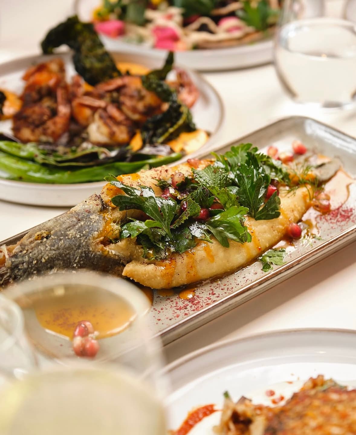 a la carte menu including favourites such as cauliflower, whole sea bass and dips